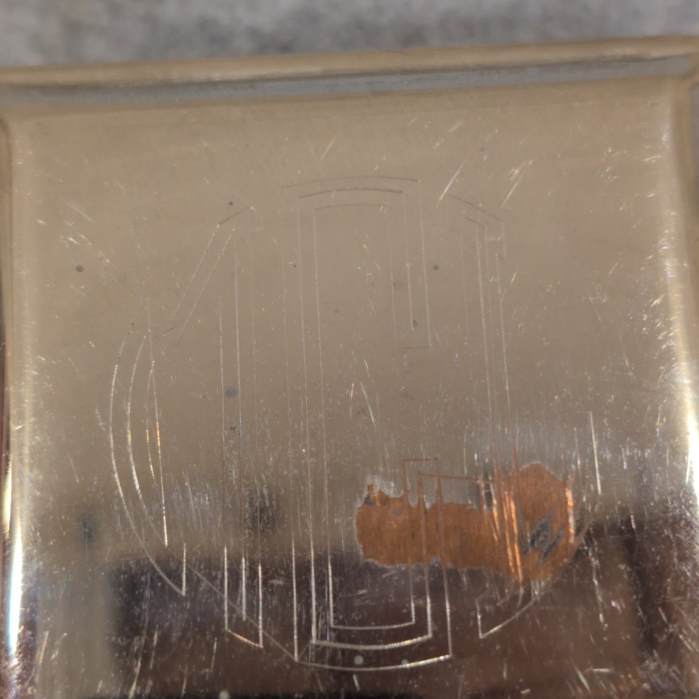 Vintage Silver Tone Monogrammed Oval and Square Trinket Boxes Set of 3 - Picture 4 of 5